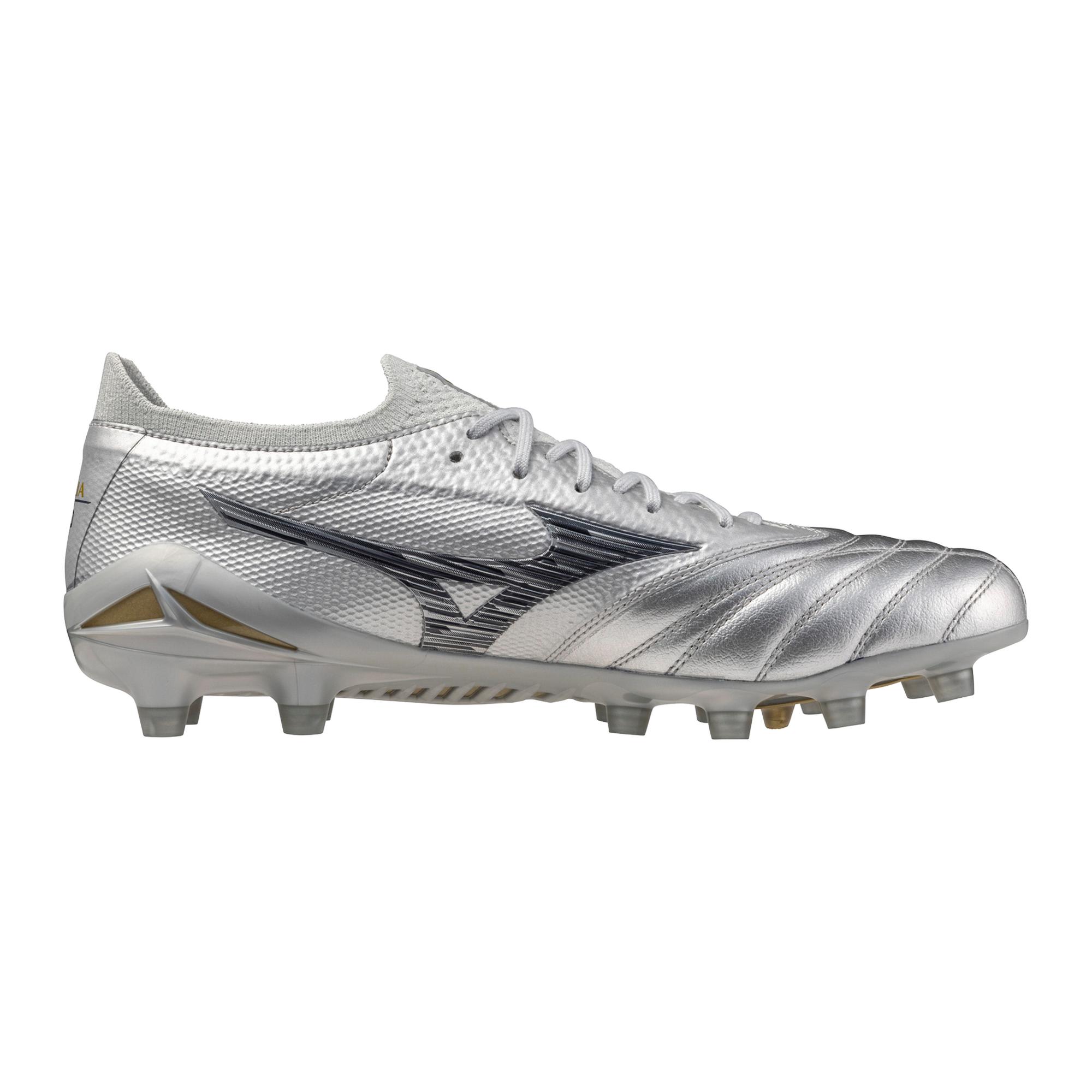 Morelia Neo IV Beta FG Firm Ground Made in Japan KL Soccer Cleat, Platinum Silver - Image 3