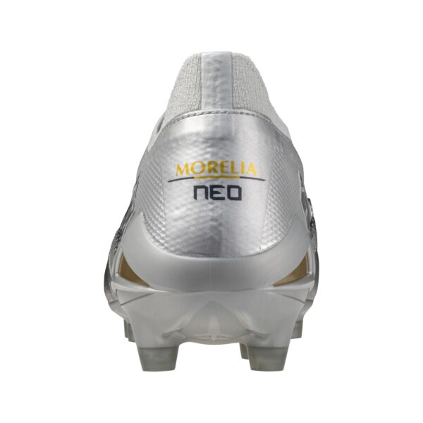 Morelia Neo IV Beta FG Firm Ground Made in Japan KL Soccer Cleat, Platinum Silver - Image 5