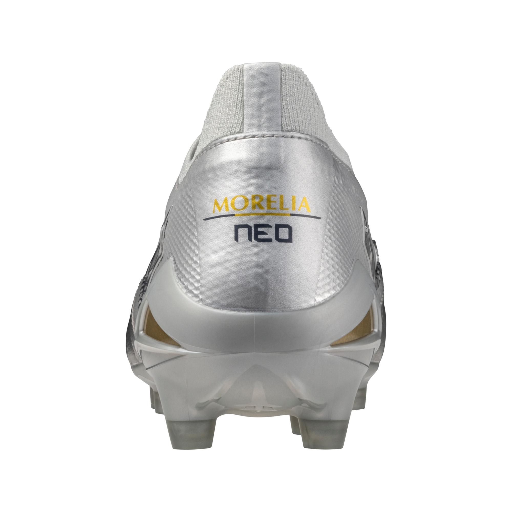 Morelia Neo IV Beta FG Firm Ground Made in Japan KL Soccer Cleat, Platinum Silver - Image 5