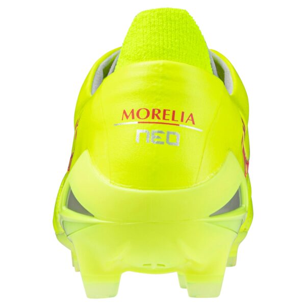 Morelia Neo IV Elite FG Firm Ground KL Soccer Cleat, Safety Yellow/Fiery Coral - Image 5