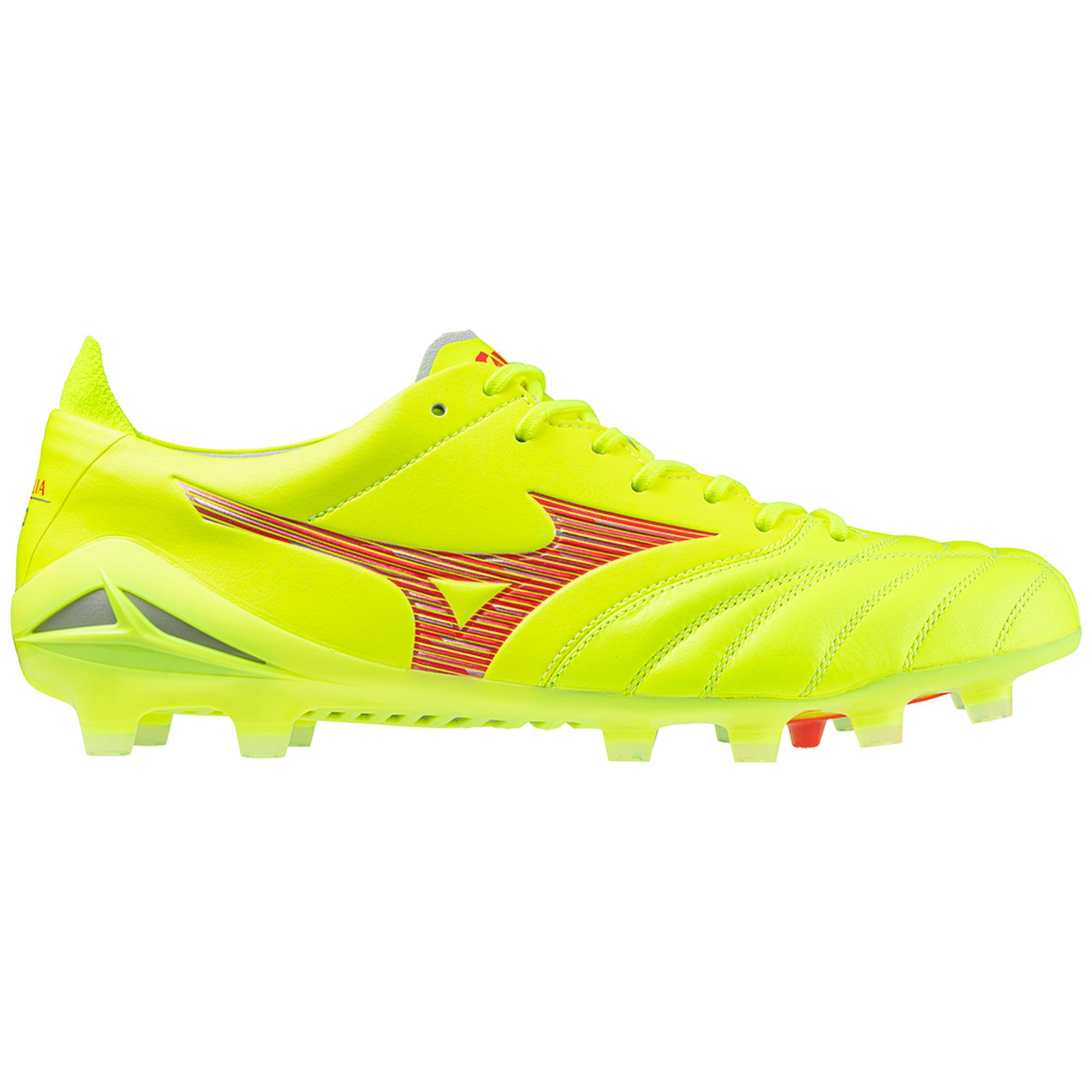Morelia Neo IV Elite FG Firm Ground KL Soccer Cleat, Safety Yellow/Fiery Coral - Image 6