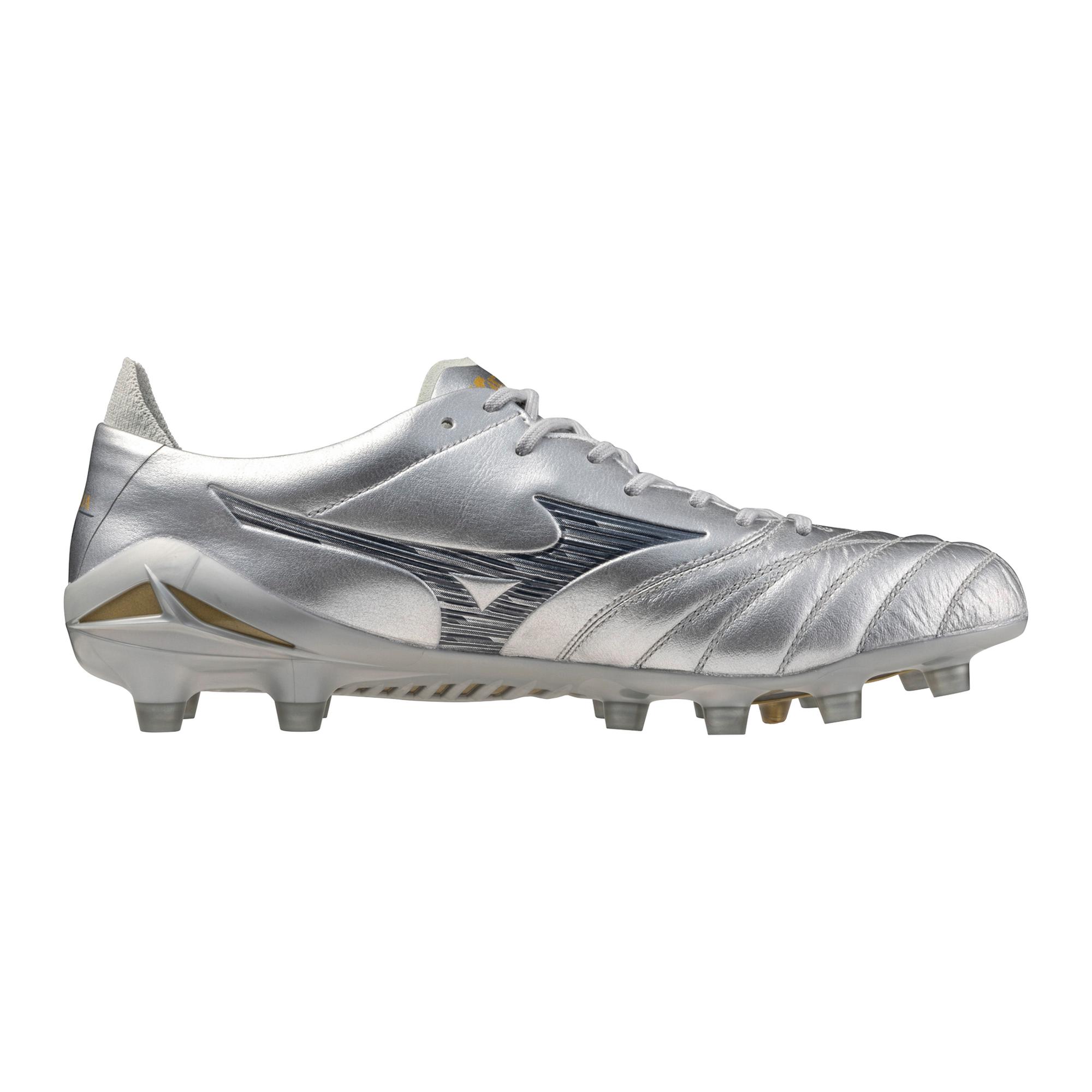 Morelia Neo IV Elite FG Firm Ground KL Soccer Cleat, Platinum Silver - Image 3