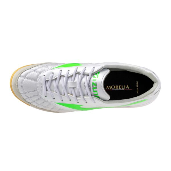 Morelia Sala Elite IN Indoor Soccer Shoe, White/Neon Green - Image 4