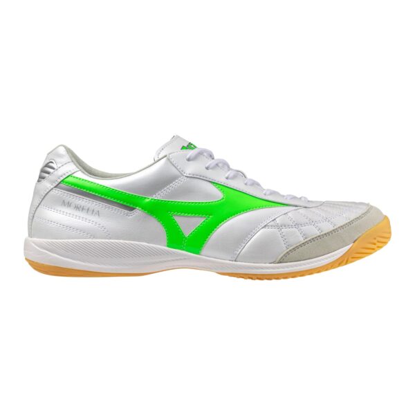 Morelia Sala Elite IN Indoor Soccer Shoe, White/Neon Green - Image 6