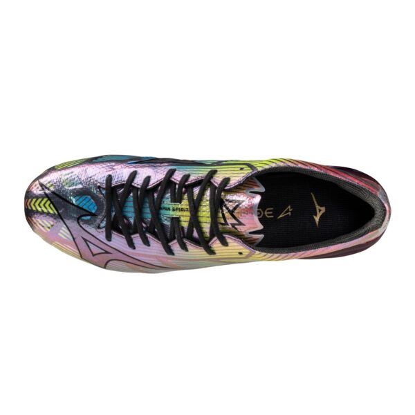 Mizuno Alpha II Japan FG Firm Ground Made In Japan Soccer Cleat, Black/Iridescent - Image 4