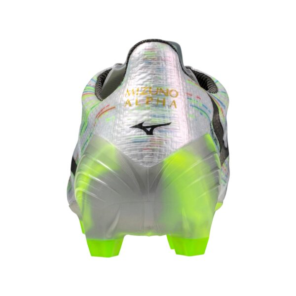 Mizuno Alpha II Elite FG Firm Ground Soccer Cleat, White/Neon Green - Image 5