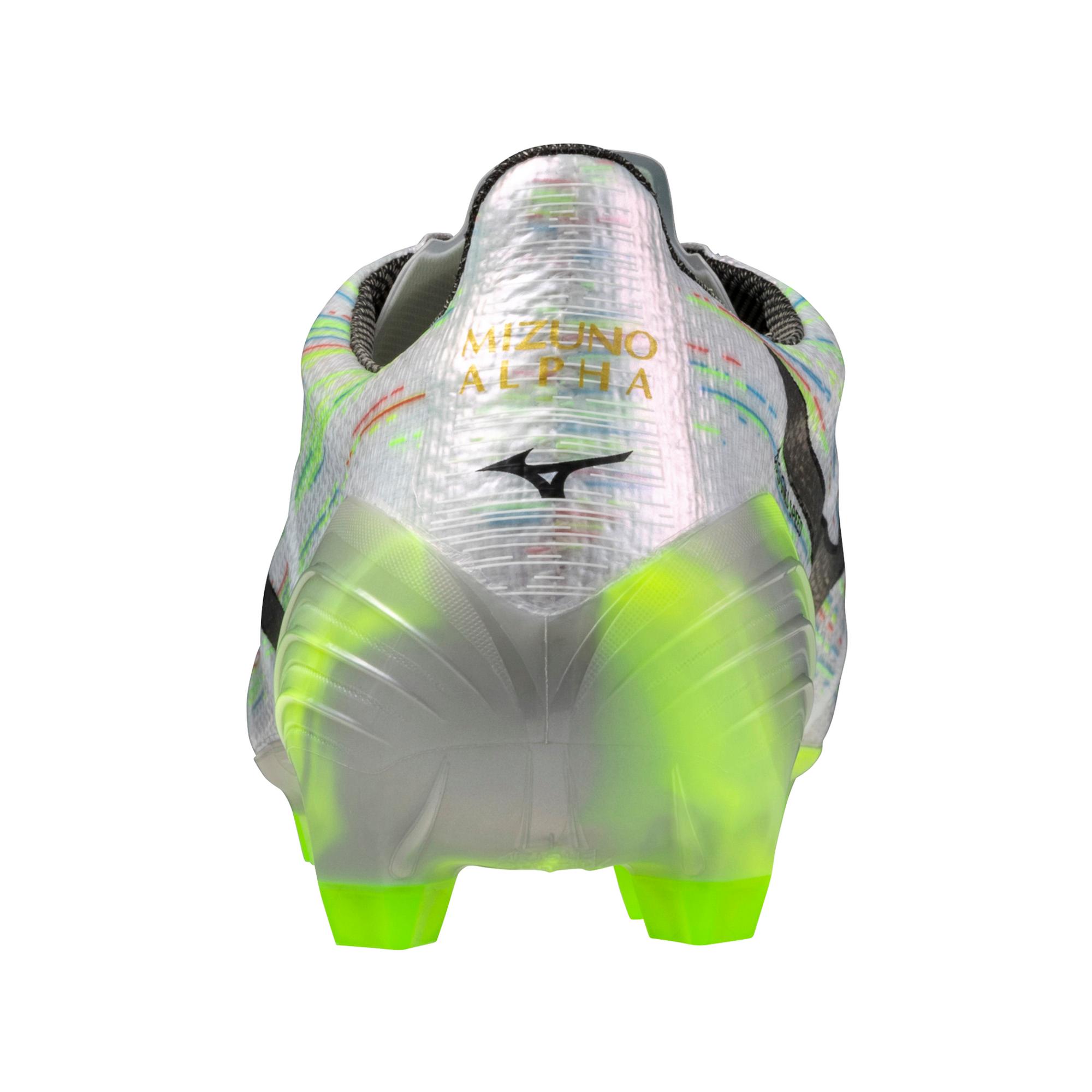 Mizuno Alpha II Elite FG Firm Ground Soccer Cleat, White/Neon Green - Image 5