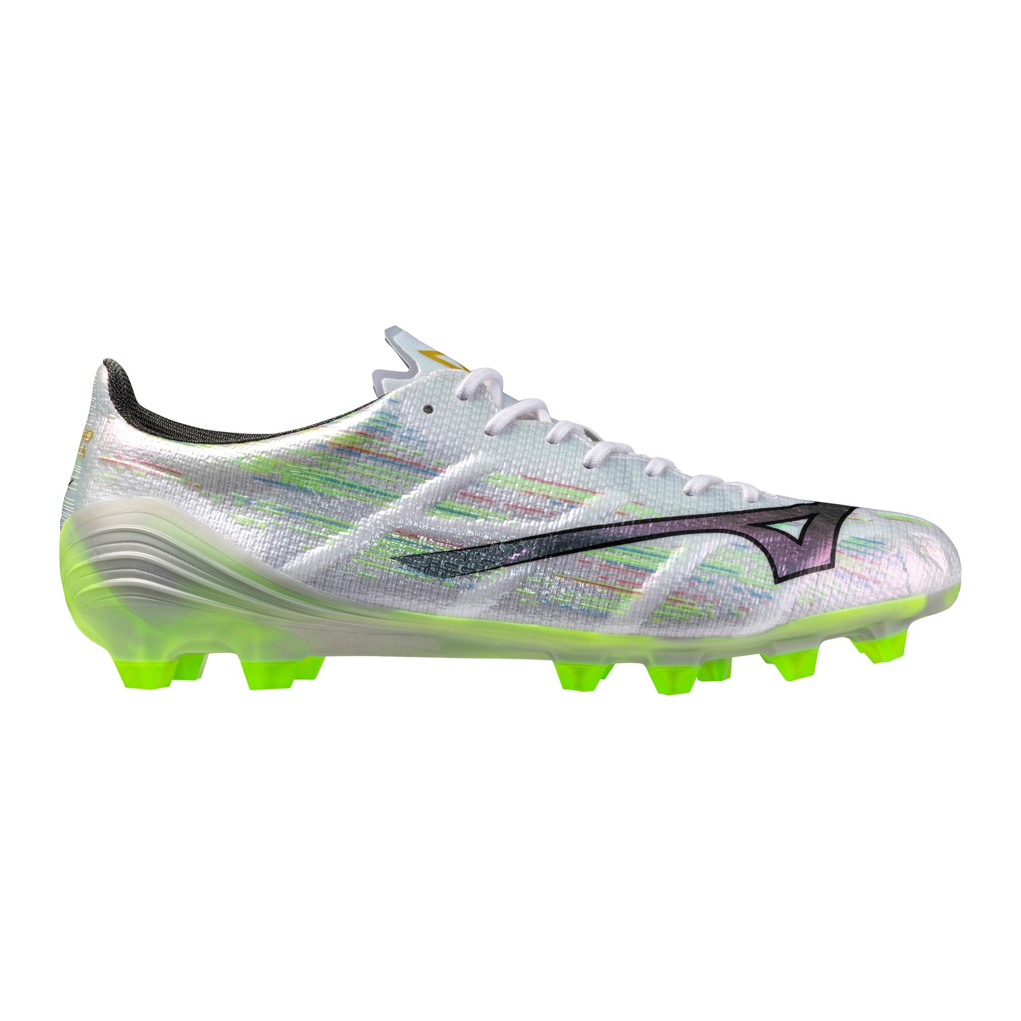 Mizuno Alpha II Elite FG Firm Ground Soccer Cleat, White/Neon Green - Image 6
